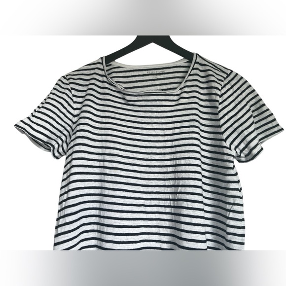 Eileen Fisher Black and White Horizontal Stripe Linen Shirtdress Size Small - Picture 2 of 6